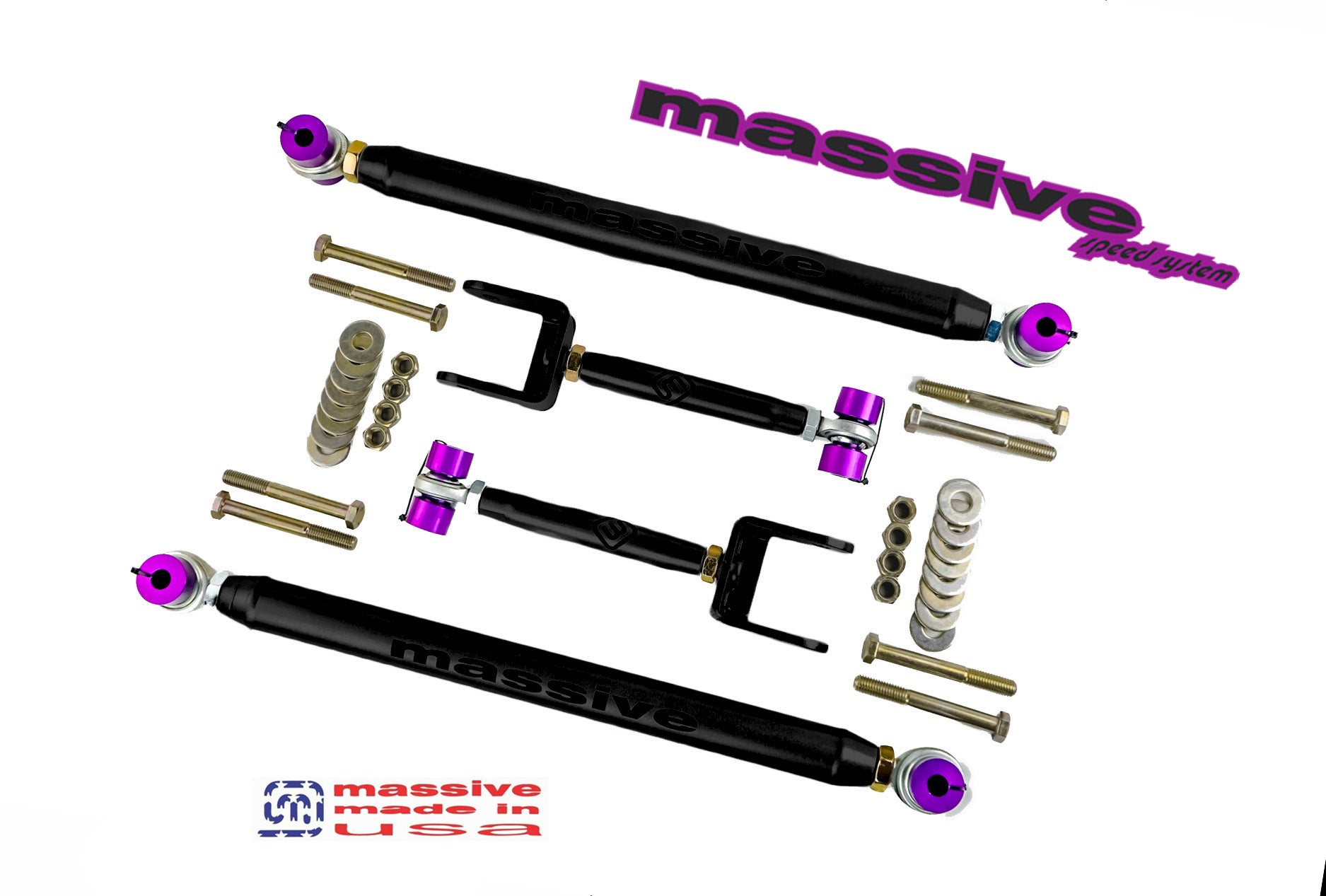 Massive Speed RaceSpec Upper and Lower Control Arm Kit 71-96 GM B Body - Massive Speed System