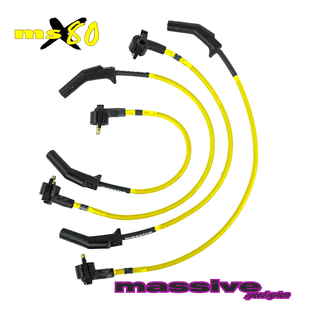Massive MSX80 Spark Plug Wires Ford Focus Escort SOHC SPI MSD Clip on Style Boot '97+ - Massive Speed System