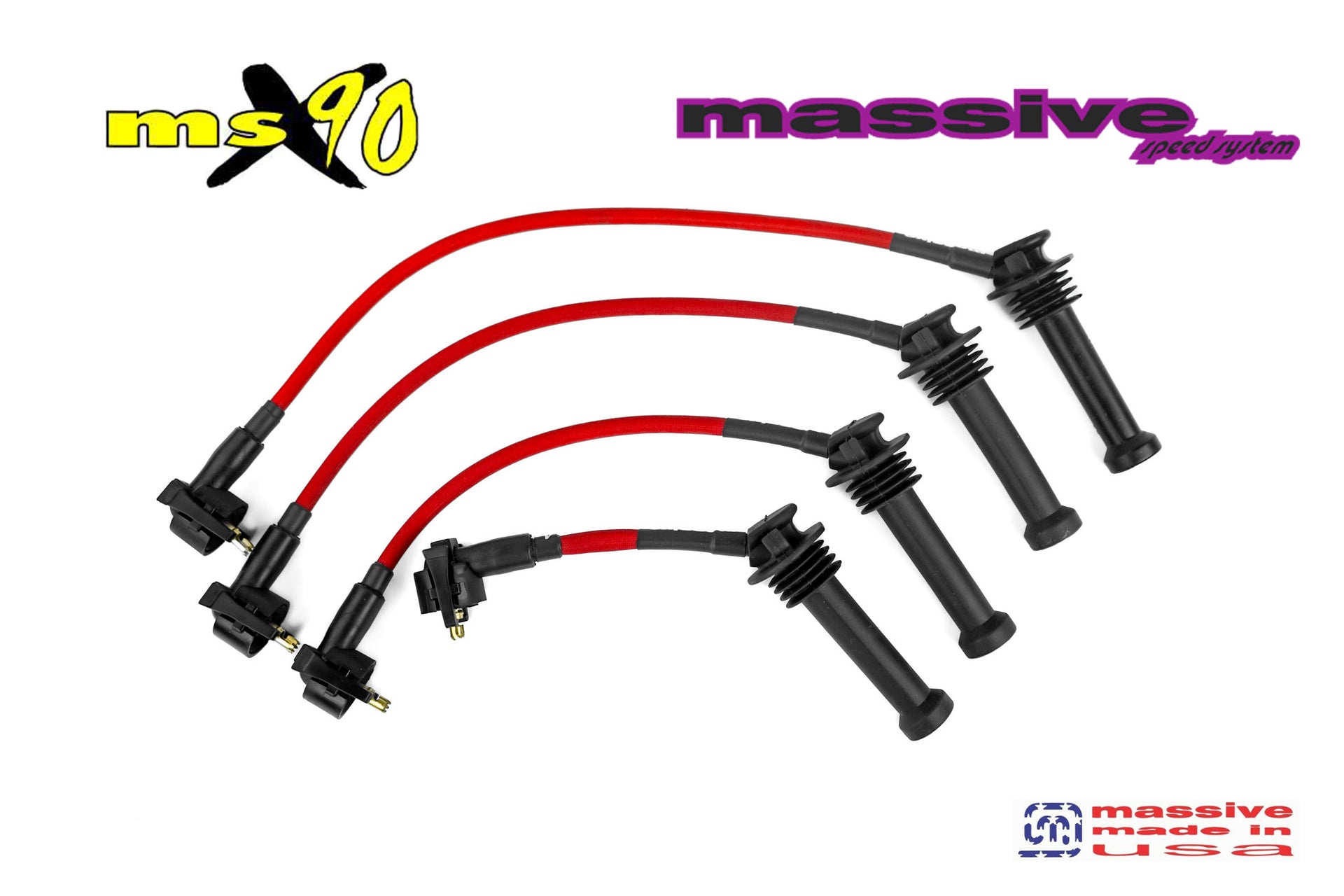 Massive Speed MSX90 9mm Spark Plug Ignition Wires for 2000-2004 Ford Focus Zetec MSD - Massive Speed System