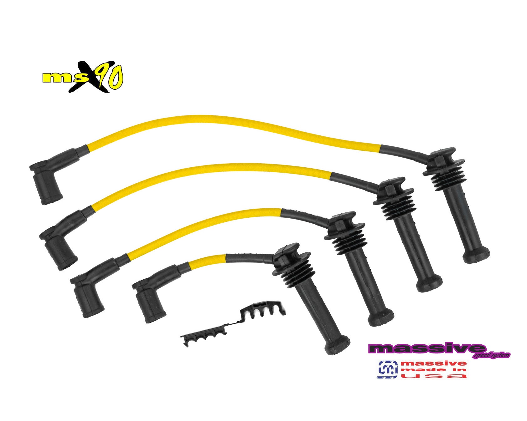 Massive MSX90 Zetec DOHC Ford Focus 00-04 Spark Plug Wires Yellow- Massive Speed System