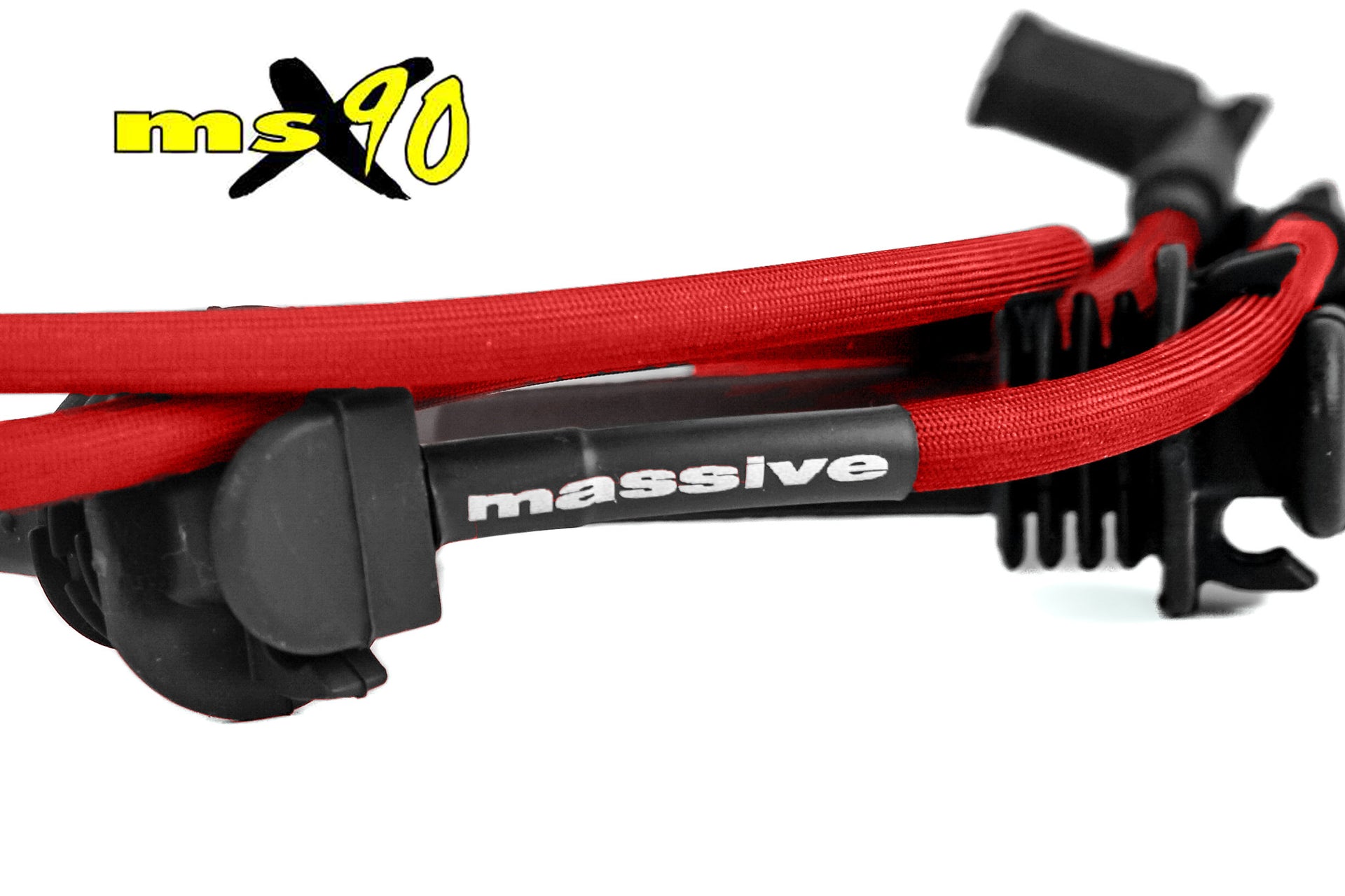 Massive MSX90 Zetec DOHC Ford Focus 00-04 Spark Plug Wires red close up - Massive Speed System