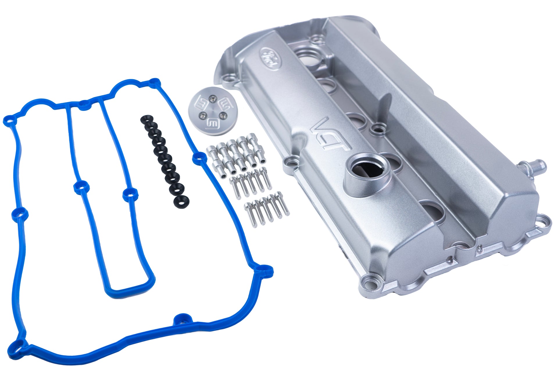 Massive Speed Trophy Engine Cam Valve Cover Kit Focus ZX2 Zetec 2.0 Contour w SS Hardware Color Silver