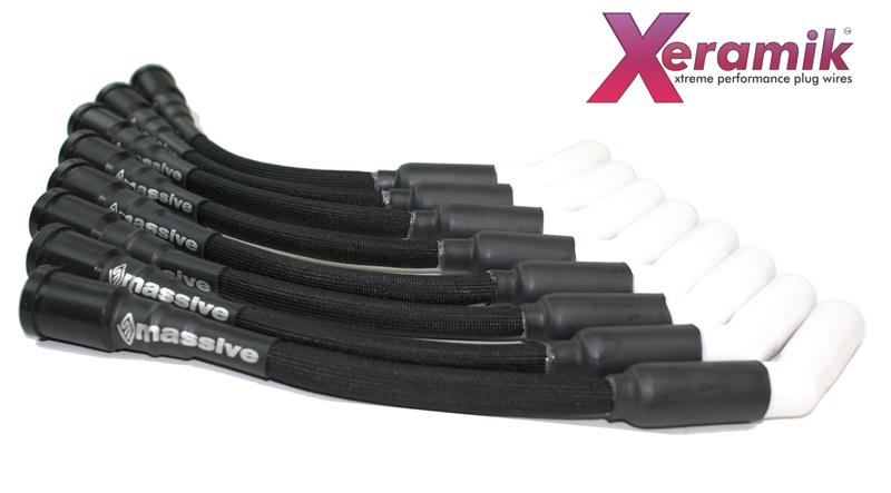 MASSIVE SPEED CERAMIC BOOT SPARK PLUG WIRES Black