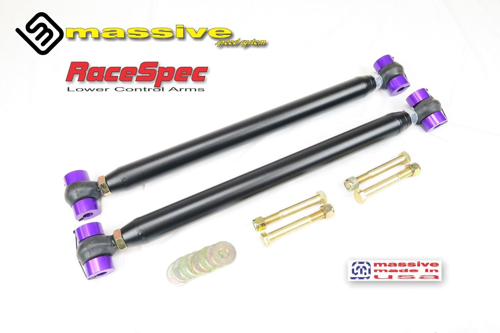 Massive Speed Race Spec Series Adjustable Rear Lower Control Arms With Protective Boots  GM A Body 1964-1972 - Massive Speed System