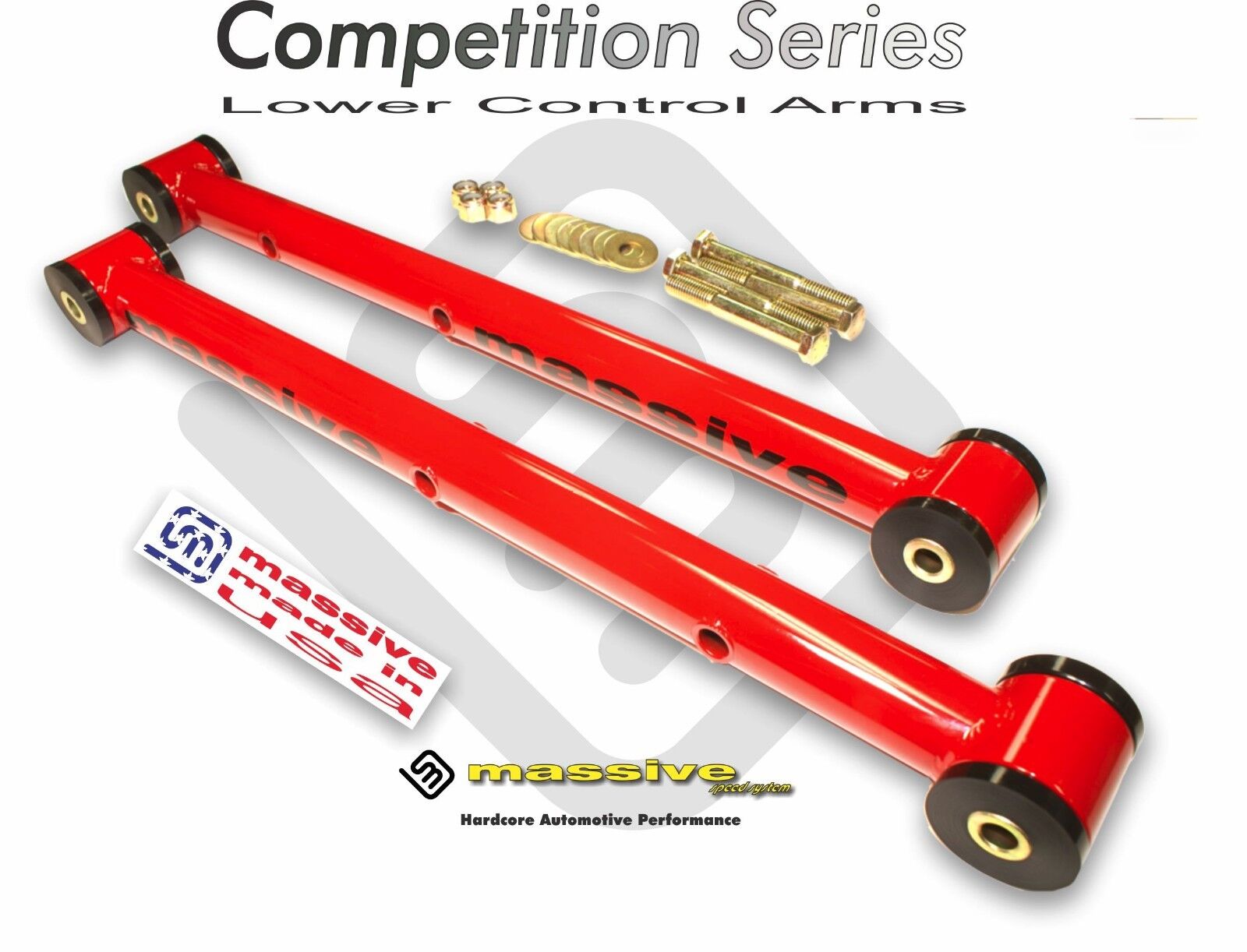 Massive Speed Competition Series GM A Body Suspension Rear Lower Control  Arms 64-72 - Mirror Red