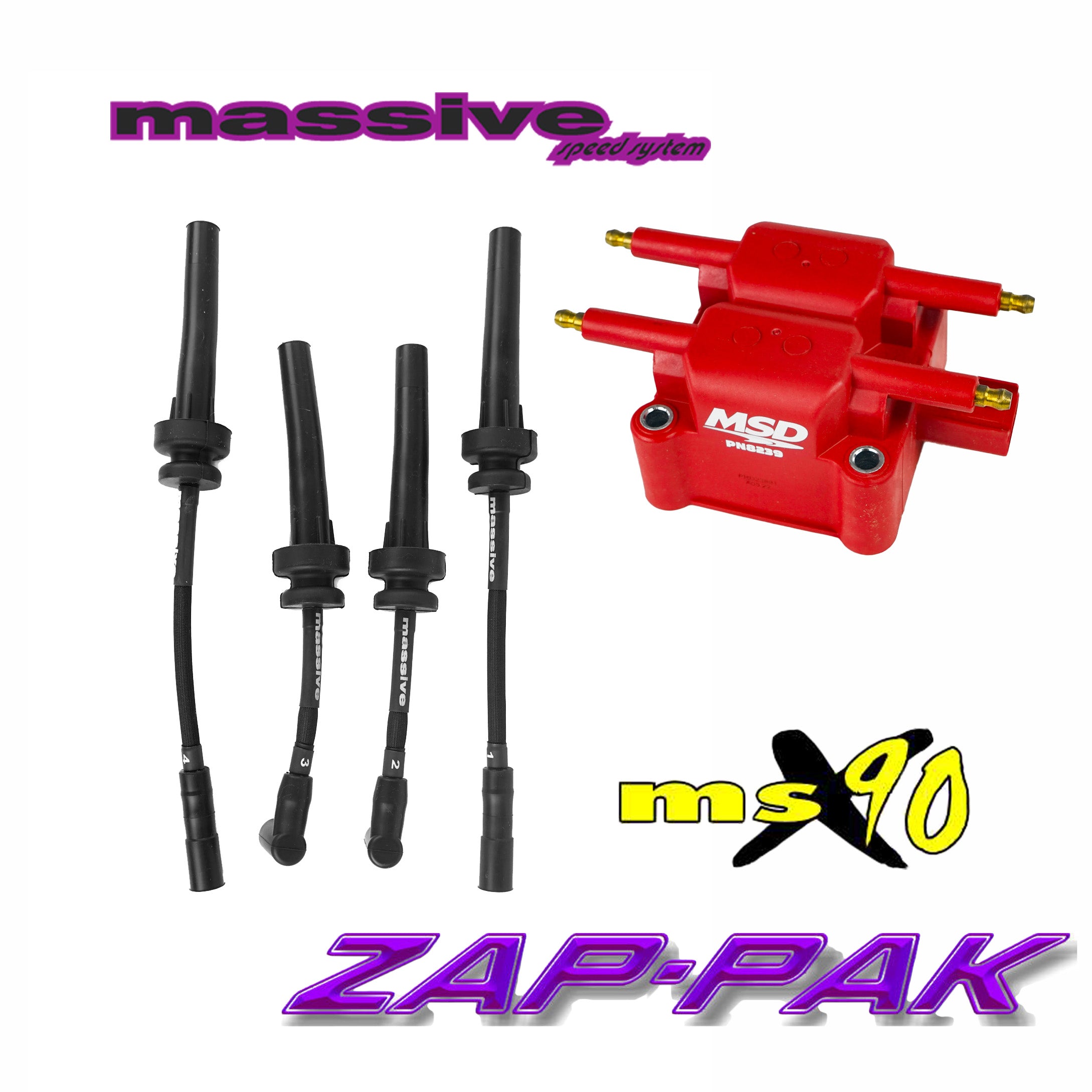 Massive ZAP-PAK Ignition Kit MSD Coil MSX90 Performance