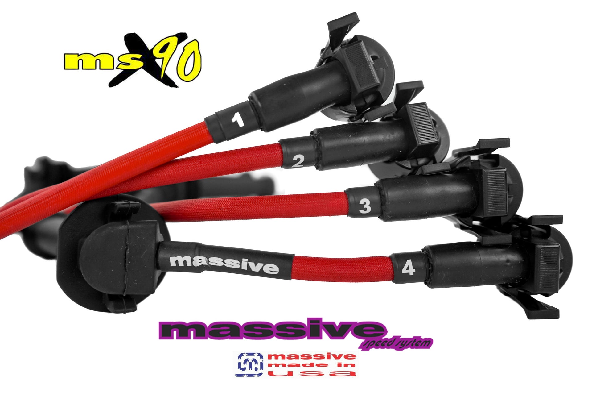 Massive Speed MSX90 9mm Spark Plug Ignition Wires for 2000-2004 Ford Focus Zetec MSD - Massive Speed System