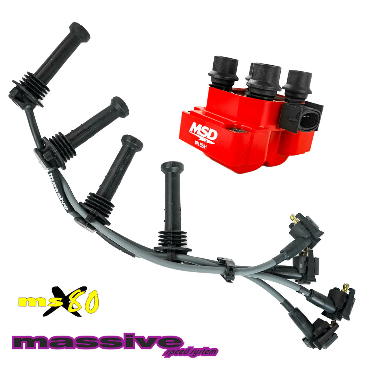 Massive ZAP-PAK Ignition Kit MSD Coil MSX80 Performance Spark Plug Wires 00-04 Ford Focus - Massive Speed System