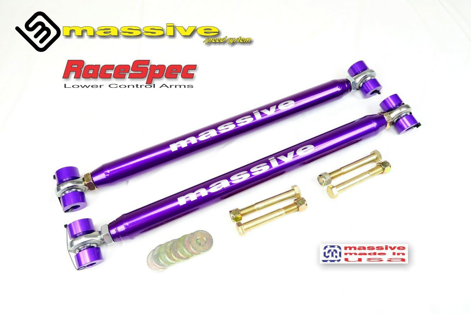 Massive Speed Race Spec Series Adjustable Rear Lower Control Arms 64-72 GM A Body - Massive Speed System