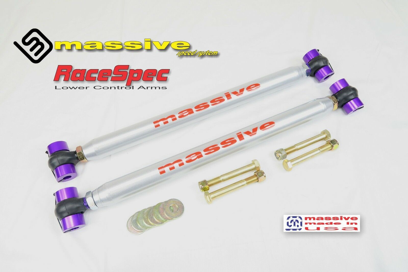 Massive Speed Race Spec Series Adjustable Rear Lower Control Arms With Protective Boots  GM A Body 1964-1972 - Massive Speed System