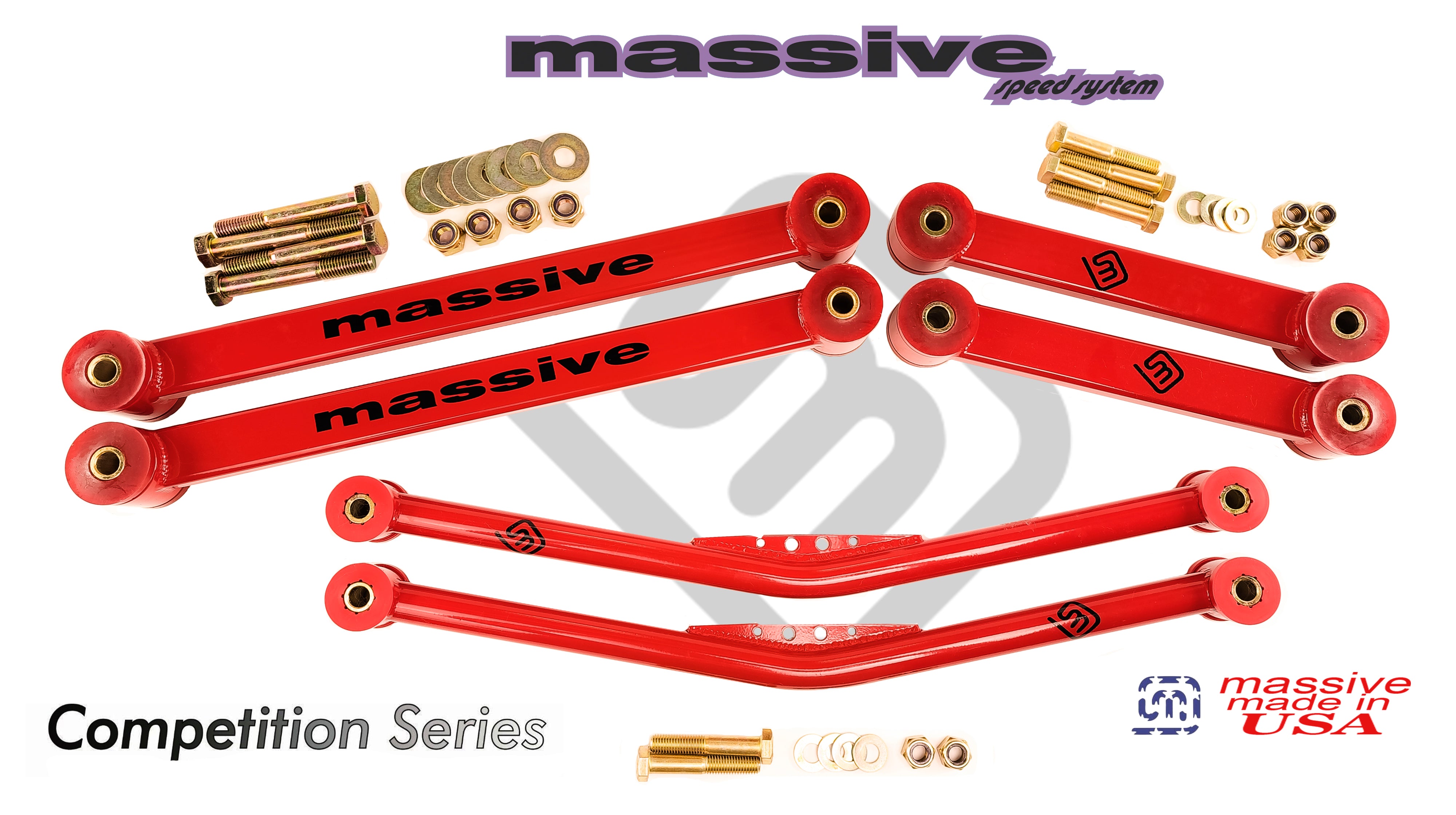 Massive Speed Competition Series Fixed Control Arm Kit - 98-11 Panther  Chassis - Mirror Red