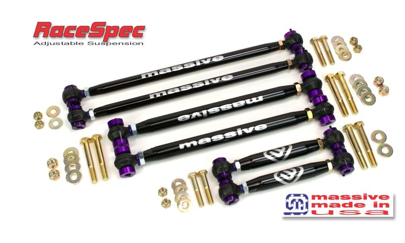 Massive RaceSpec Adjustable Traction Satisfaction Rubber Booted Control Arm Watts link Kit 1998-2011 Panther Chassis MASS'17042