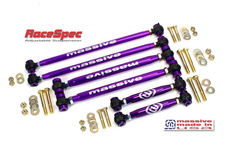 Massive RaceSpec Adjustable Traction Satisfaction Rubber Booted Control Arm Watts link Kit 1998-2011 Panther Chassis MASS'17042 - Massive Speed System