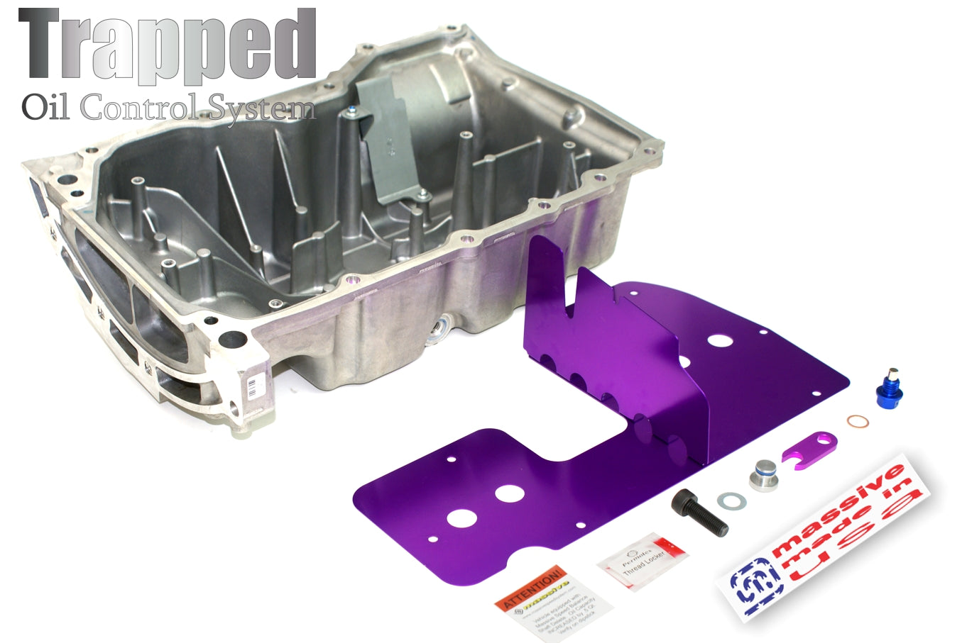Massive Speed PRE-INSTALLED PRO Trapped Oil Control Pan Baffle Duratec Ecoboost Focus 2.0 2.3 2.5 w/ Balance Shaft Delete - Massive Speed System