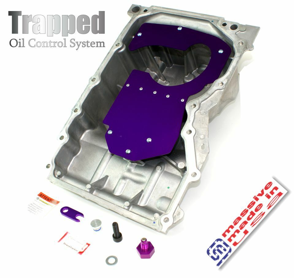 Massive Speed PRE-INSTALLED PRO Trapped Oil Control Pan Baffle Mustang S550 2015+ Ecoboost 2.3 w/ Balance Shaft Delete
